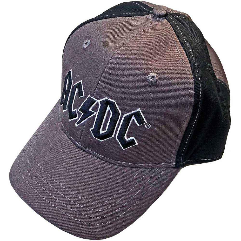 AC/DC Unisex Baseball Cap: Black Logo (Charcoal Grey & Black) (2-Tone)