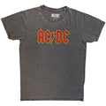 AC/DC Unisex Burnout T-Shirt: Logo (Charcoal Grey)