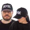 AC/DC Unisex Baseball Cap: White Logo (Black)