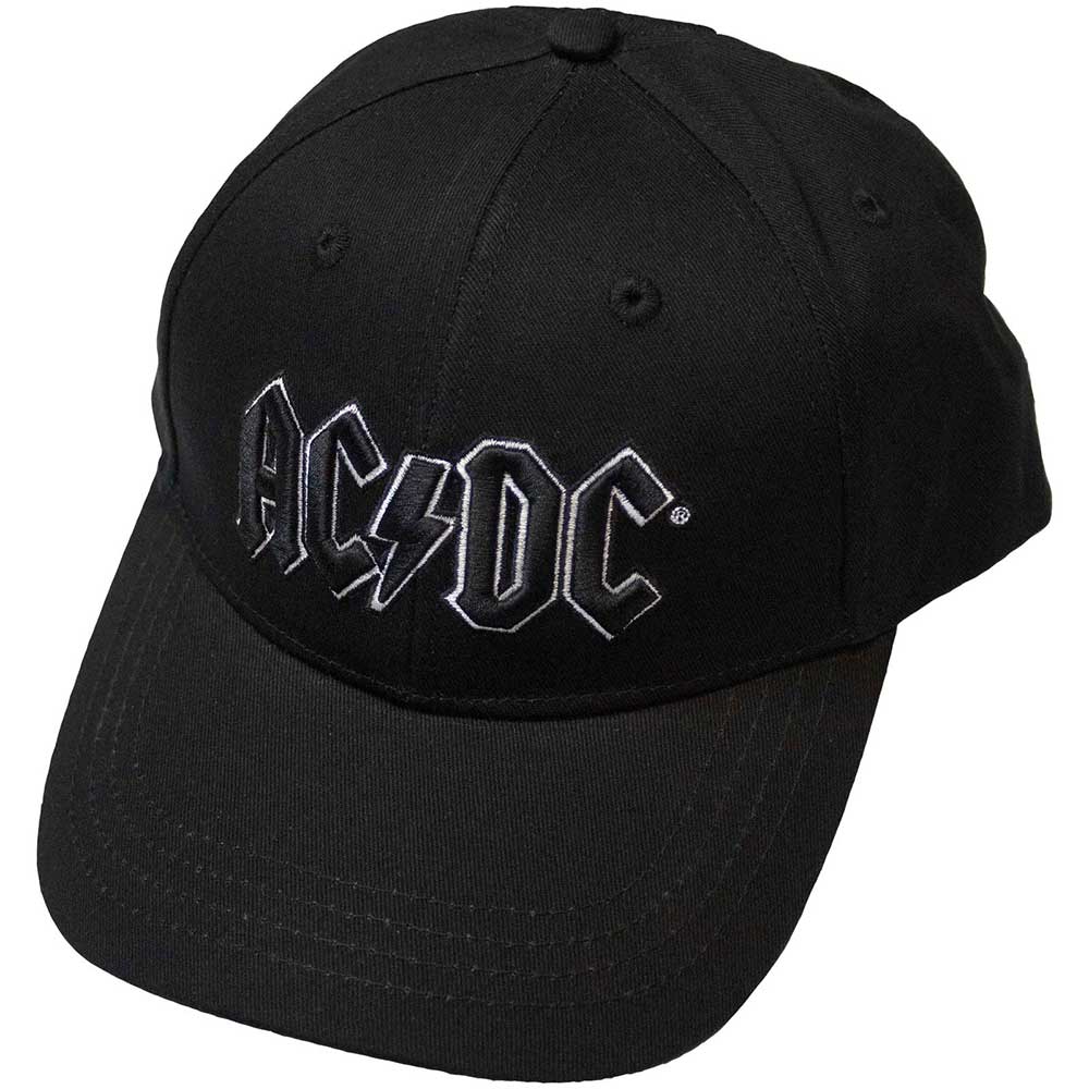 AC/DC Unisex Baseball Cap: Black Logo (Black)