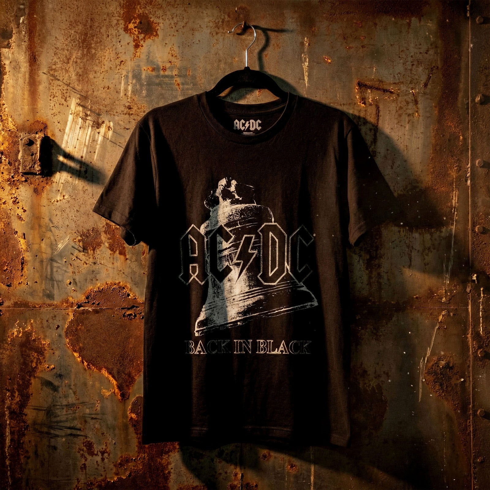 AC/DC Unisex Premium Carbon T-Shirt: Back In Black Bell (Black)