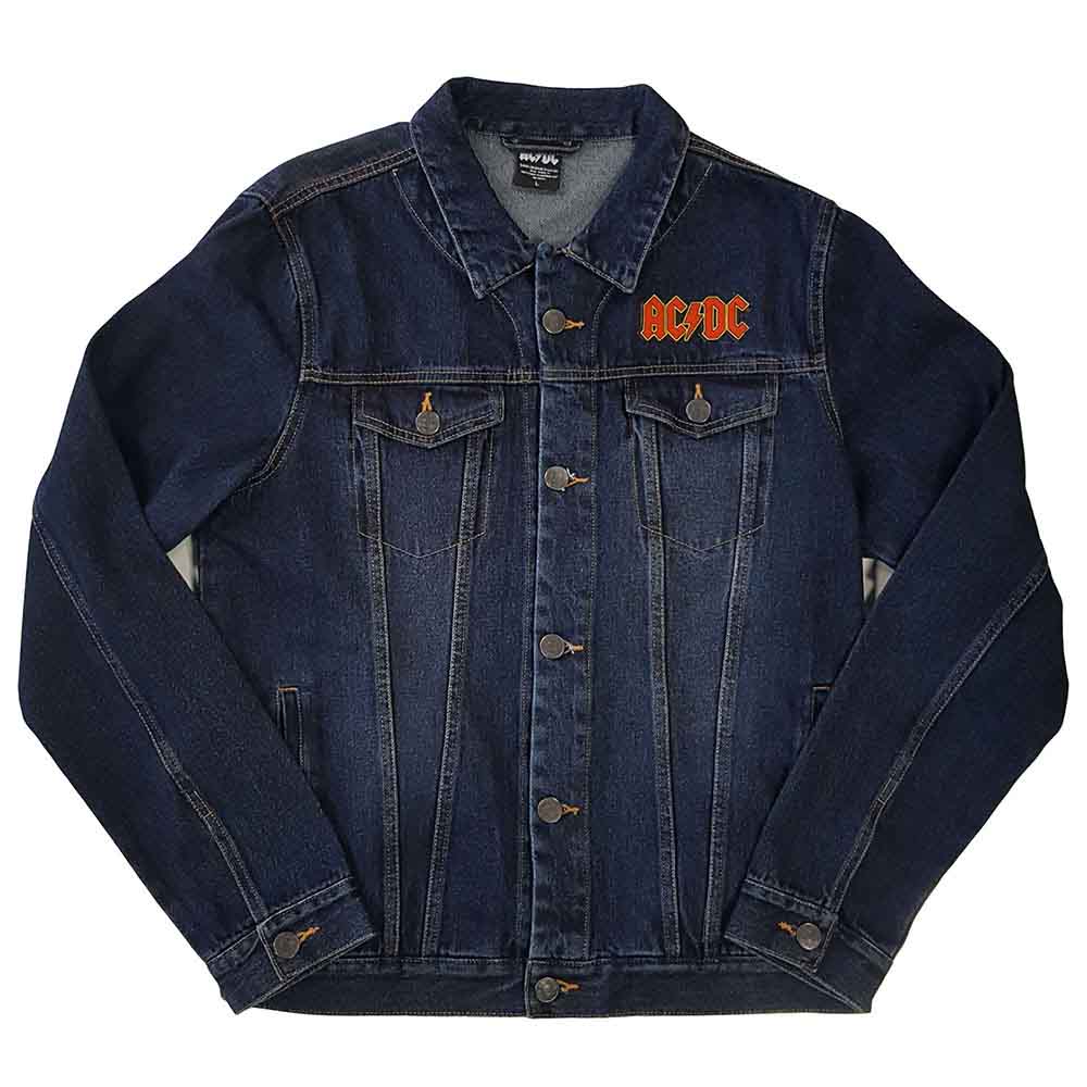 AC/DC Unisex Denim Jacket: About To Rock (Denim Blue) (Back Print)