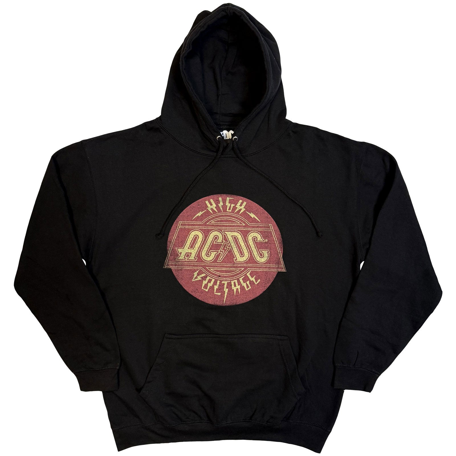 AC/DC Unisex Pullover Hoodie: High Voltage Vintage (Black)