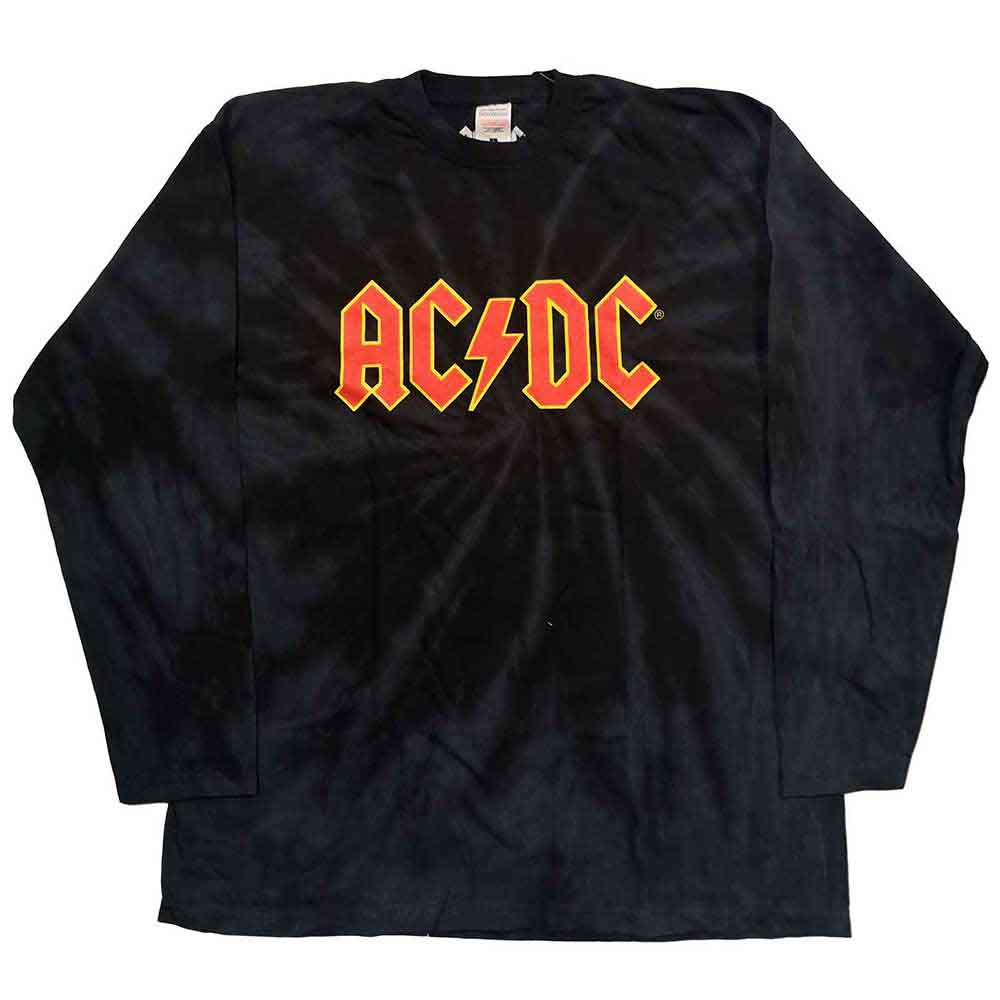 AC/DC Unisex Long Sleeve T-Shirt: Logo (Black) (Wash Collection)
