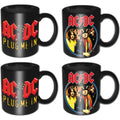 AC/DC Mini Mug Set: 4 Piece Set (Black) (2 each of Devil & Angus Plug Me In)