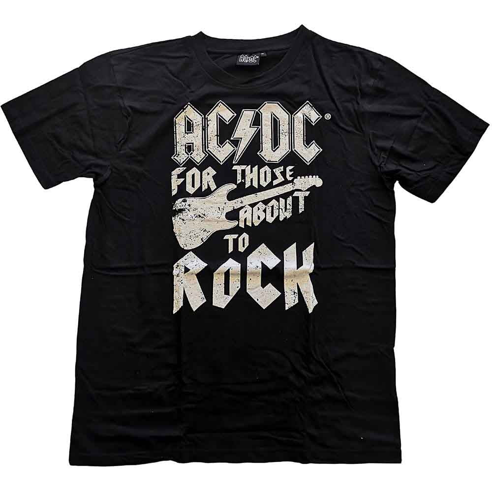 AC/DC Unisex Summer Pyjamas: FTATR Guitar (Black And Grey)
