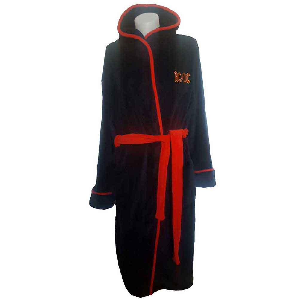 AC/DC Unisex Bathrobe: Logo (Black) (Back Print)
