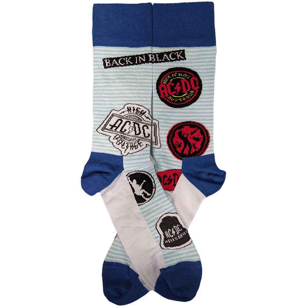 AC/DC Unisex Ankle Socks: Icons (Blue) (UK Size 7 - 11)