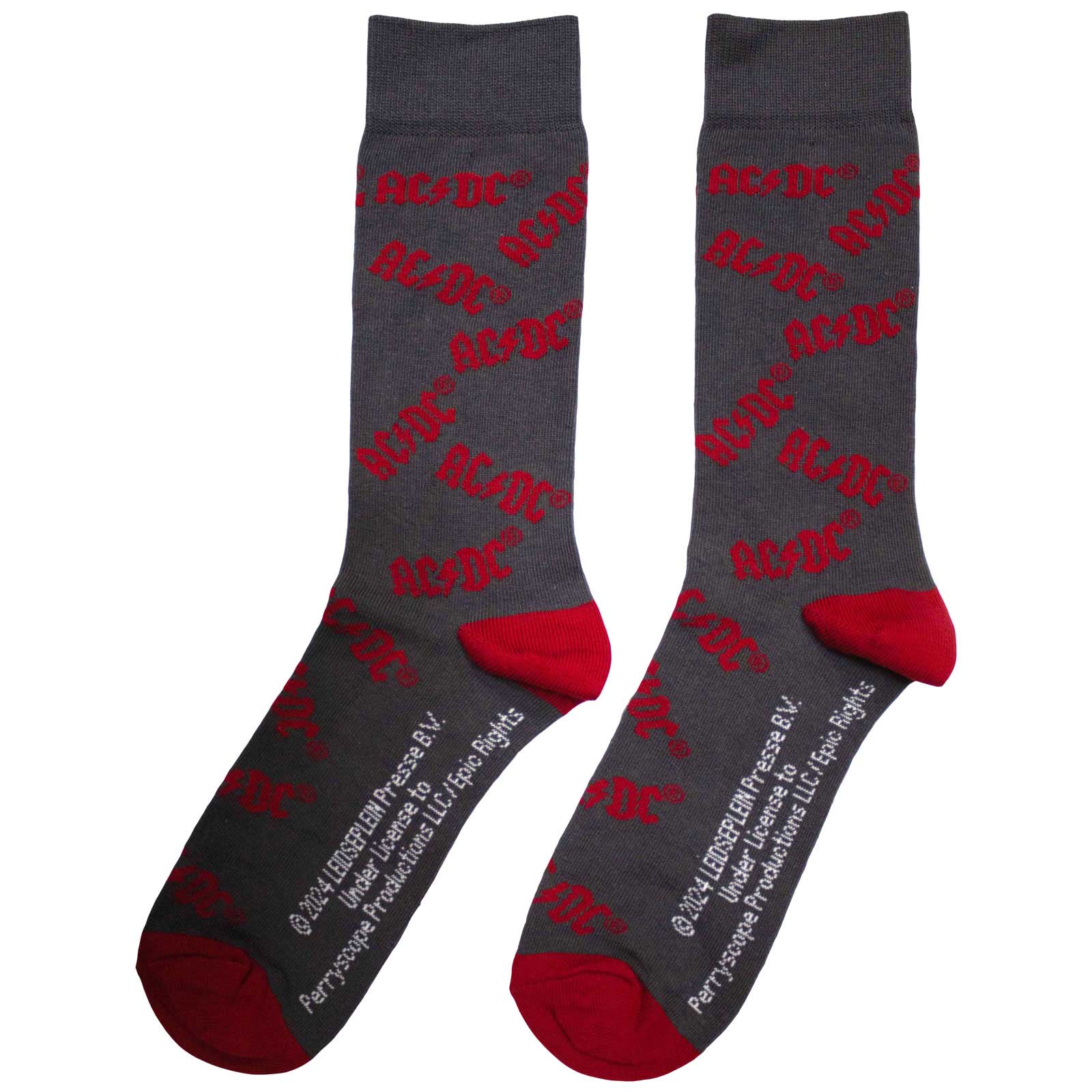 AC/DC Unisex Ankle Socks: Logo Pattern (Charcoal Grey) (UK Size 6 - 11)
