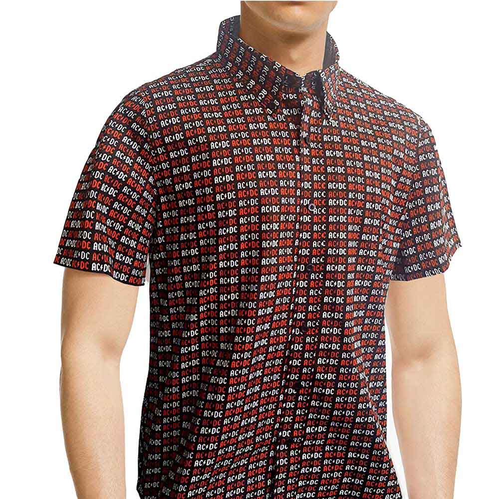 AC/DC Unisex Casual Shirt: Logo (Black) (All Over Print)