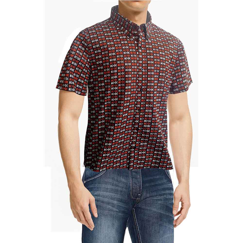 AC/DC Unisex Casual Shirt: Logo (Black) (All Over Print)