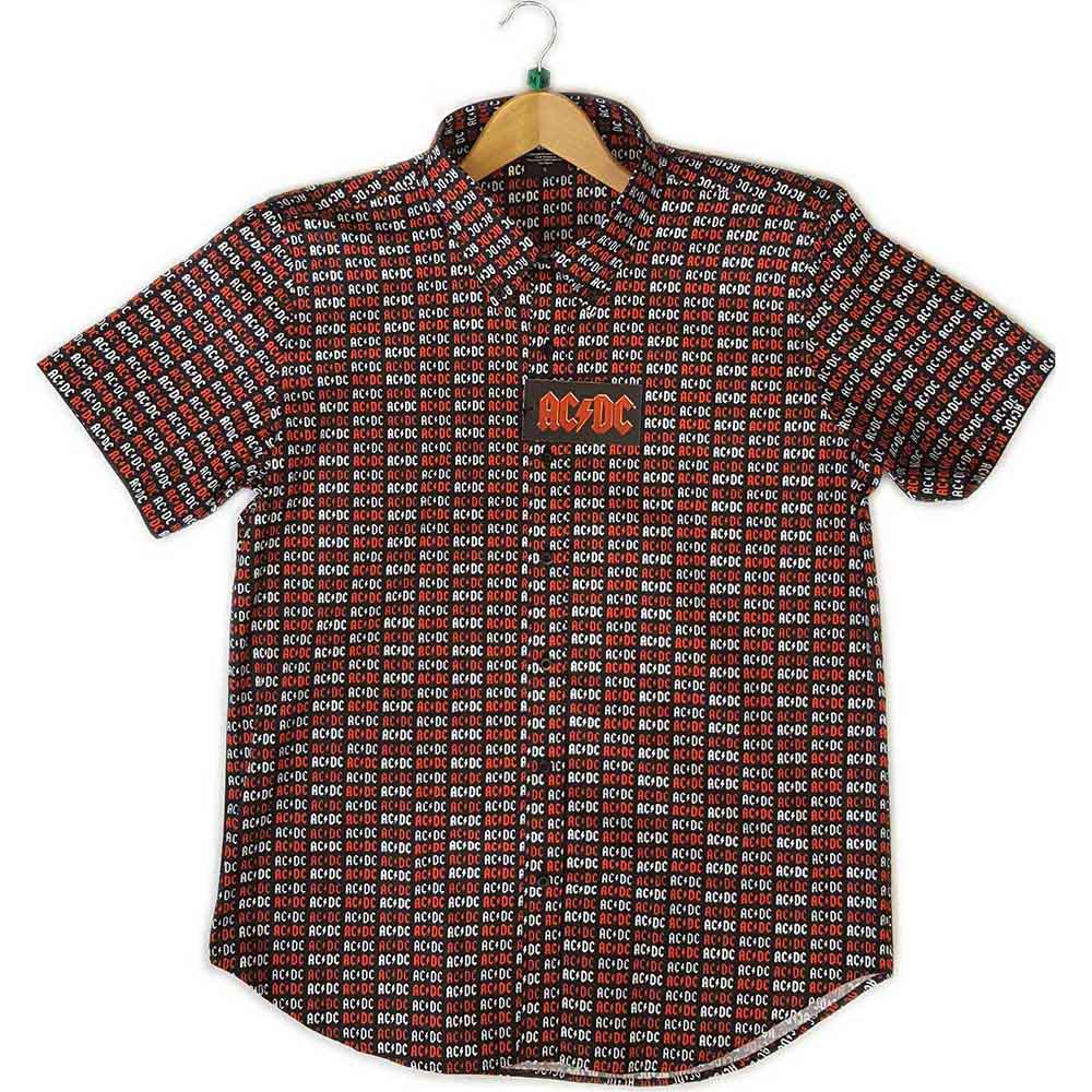 AC/DC Unisex Casual Shirt: Logo (Black) (All Over Print)