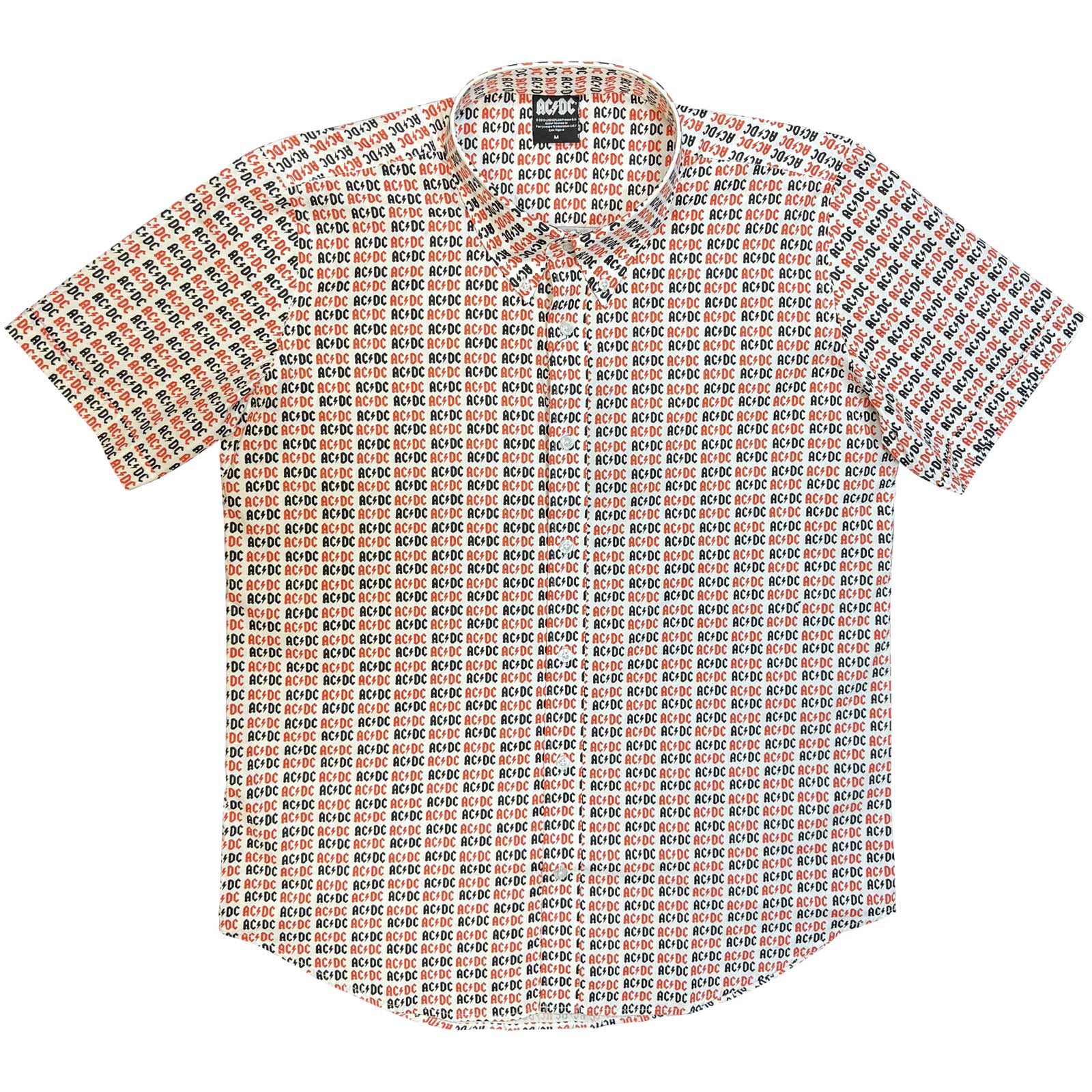 AC/DC Unisex Casual Shirt: Logo (White) (All Over Print)