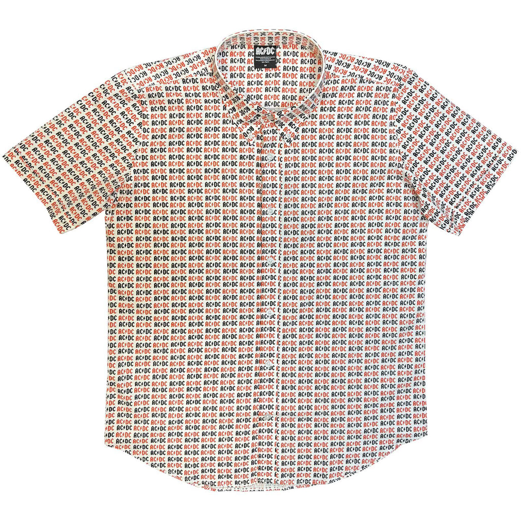 AC/DC Unisex Casual Shirt: Logo (White) (All Over Print)