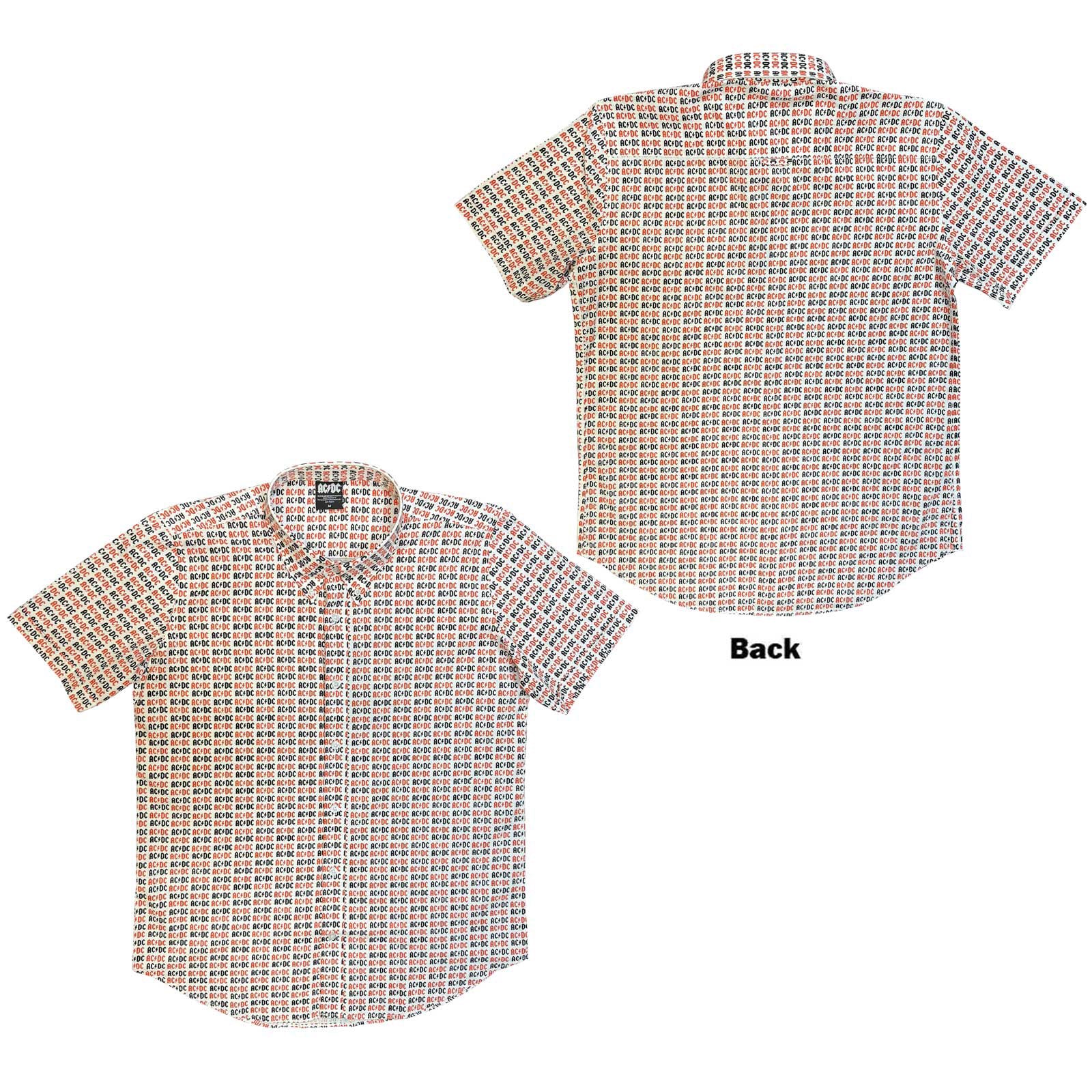 AC/DC Unisex Casual Shirt: Logo (White) (All Over Print)
