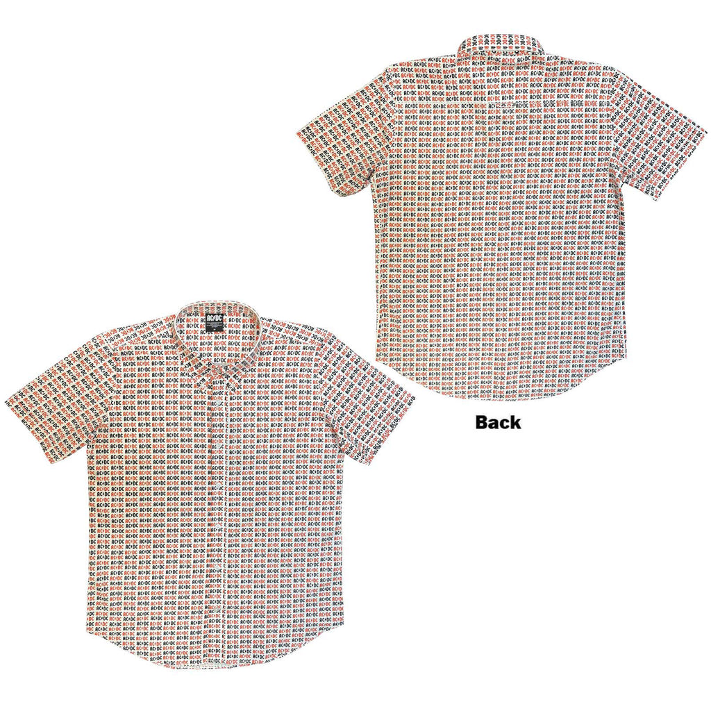 AC/DC Unisex Casual Shirt: Logo (White) (All Over Print)