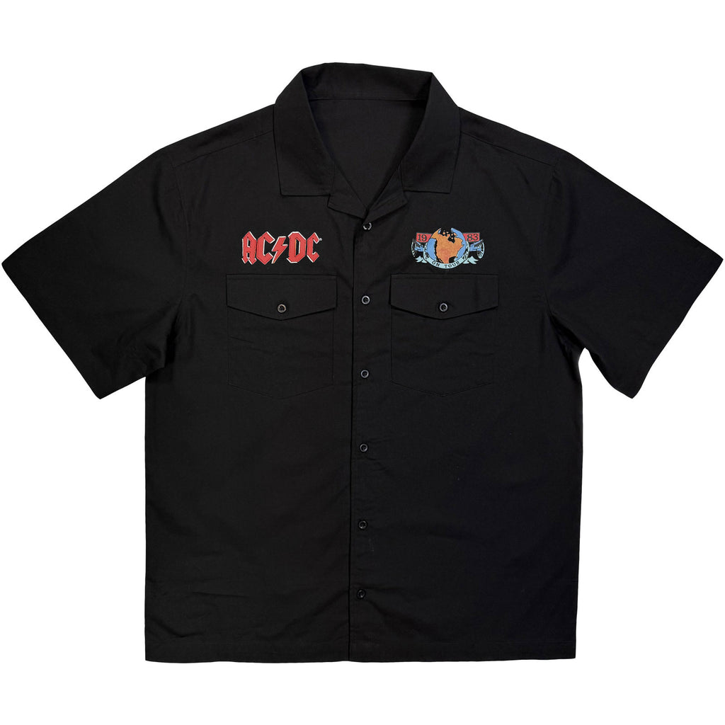 AC/DC Unisex Casual Shirt: On Tour '83 (Black)