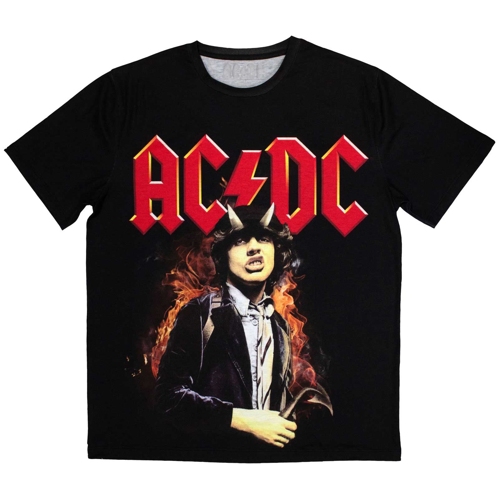 AC/DC Unisex Sublimation T-Shirt: Angus Highway To Hell (Black)