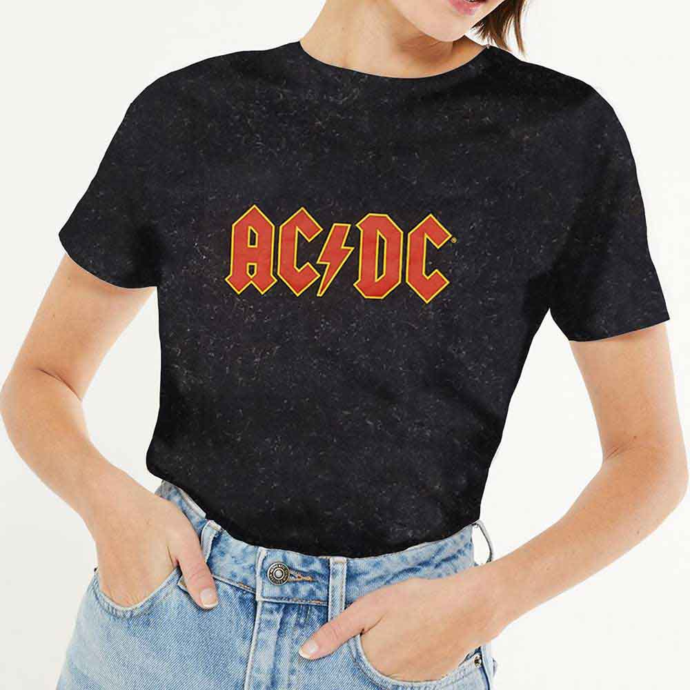 AC/DC Unisex T-Shirt: Logo (Black) (Wash Collection)