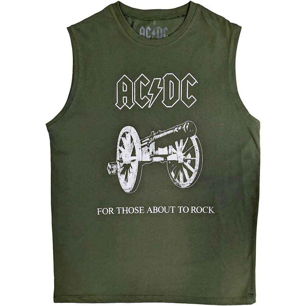 AC/DC Unisex Tank T-Shirt: About To Rock (Green)