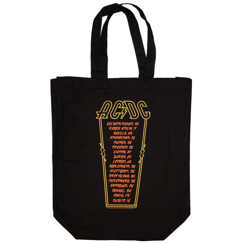 AC/DC  Cotton Tote Bag: High Voltage (Black) (Back Print & Ex-Tour)