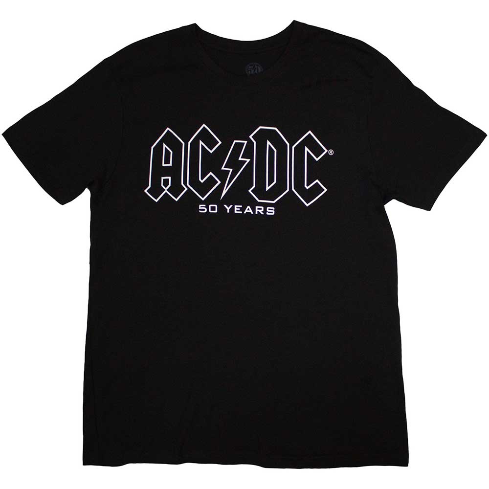 AC/DC Unisex T-Shirt: Logo History (Black) (Back Print)