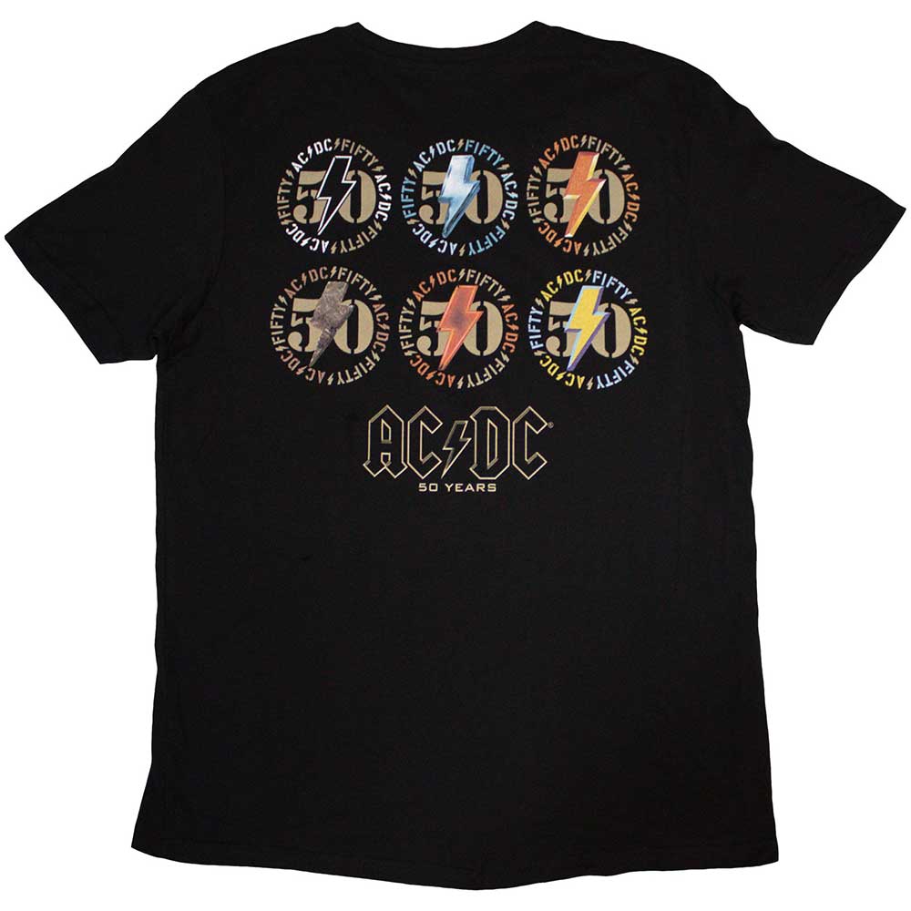 AC/DC Unisex T-Shirt: Emblems (Black) (Back Print)