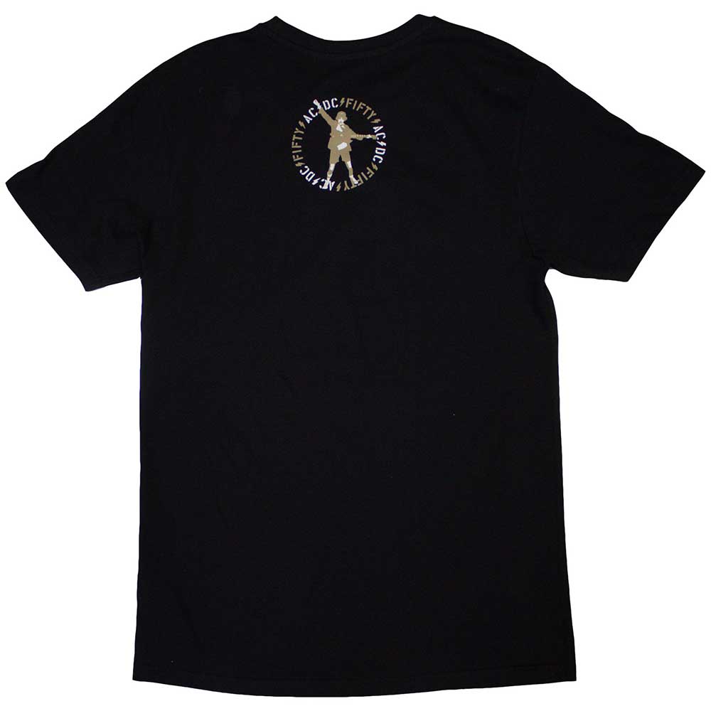 AC/DC Unisex T-Shirt: On Stage Fifty (Black) (Back Print)