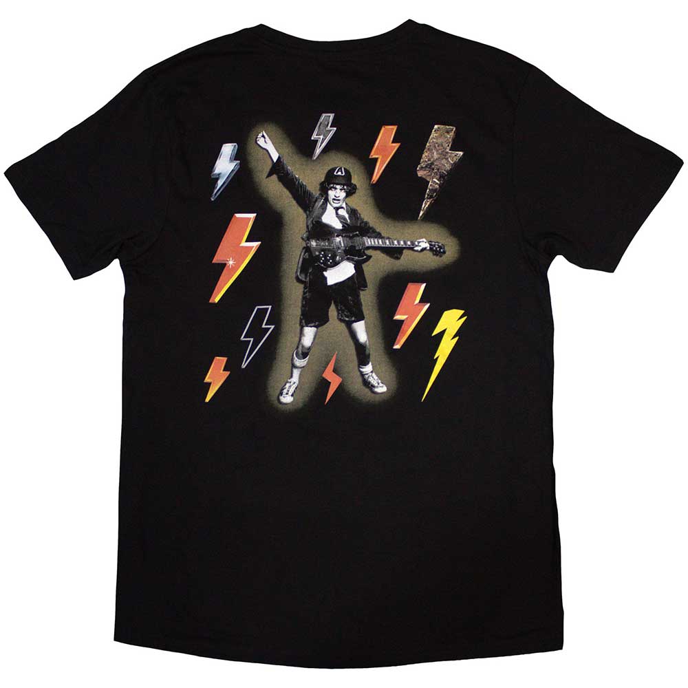 AC/DC Unisex T-Shirt: Bolt Array (Black) (Back Print)