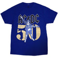 AC/DC Unisex T-Shirt: Gold Fifty (Blue)