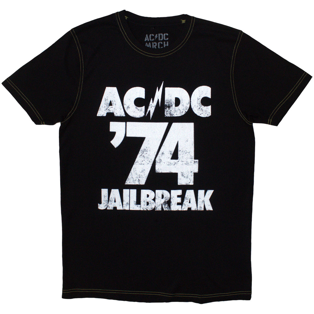 AC/DC Unisex T-Shirt: 74 Jailbreak (Black) (Back Print & Ex-Tour)