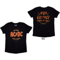 AC/DC Ladies T-Shirt: High Voltage RnR (Black) (Back Print)