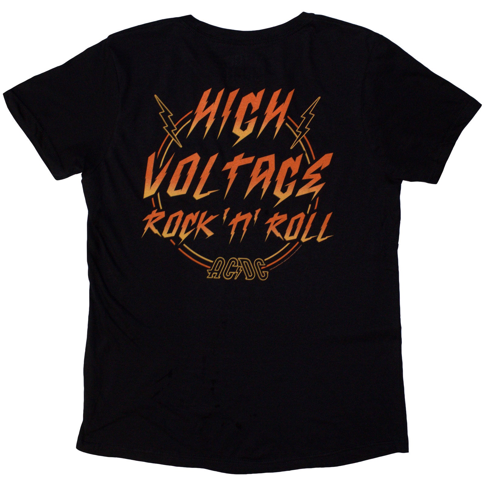 AC/DC Ladies T-Shirt: High Voltage RnR (Black) (Back Print)