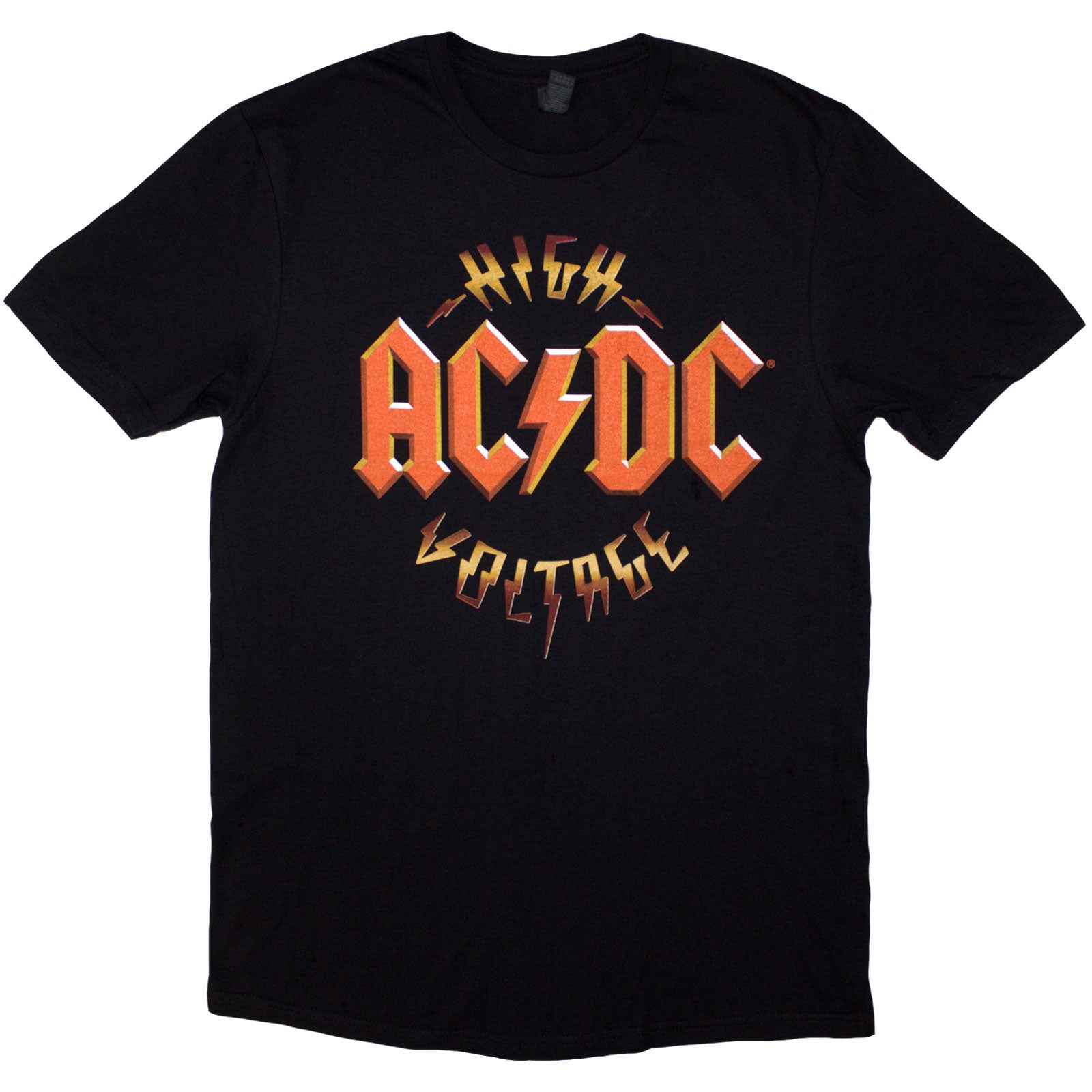 AC/DC Unisex T-Shirt: High Voltage RnR (Black) (Back Print)