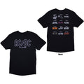 AC/DC Unisex T-Shirt: History Logo (Black) (Back Print)