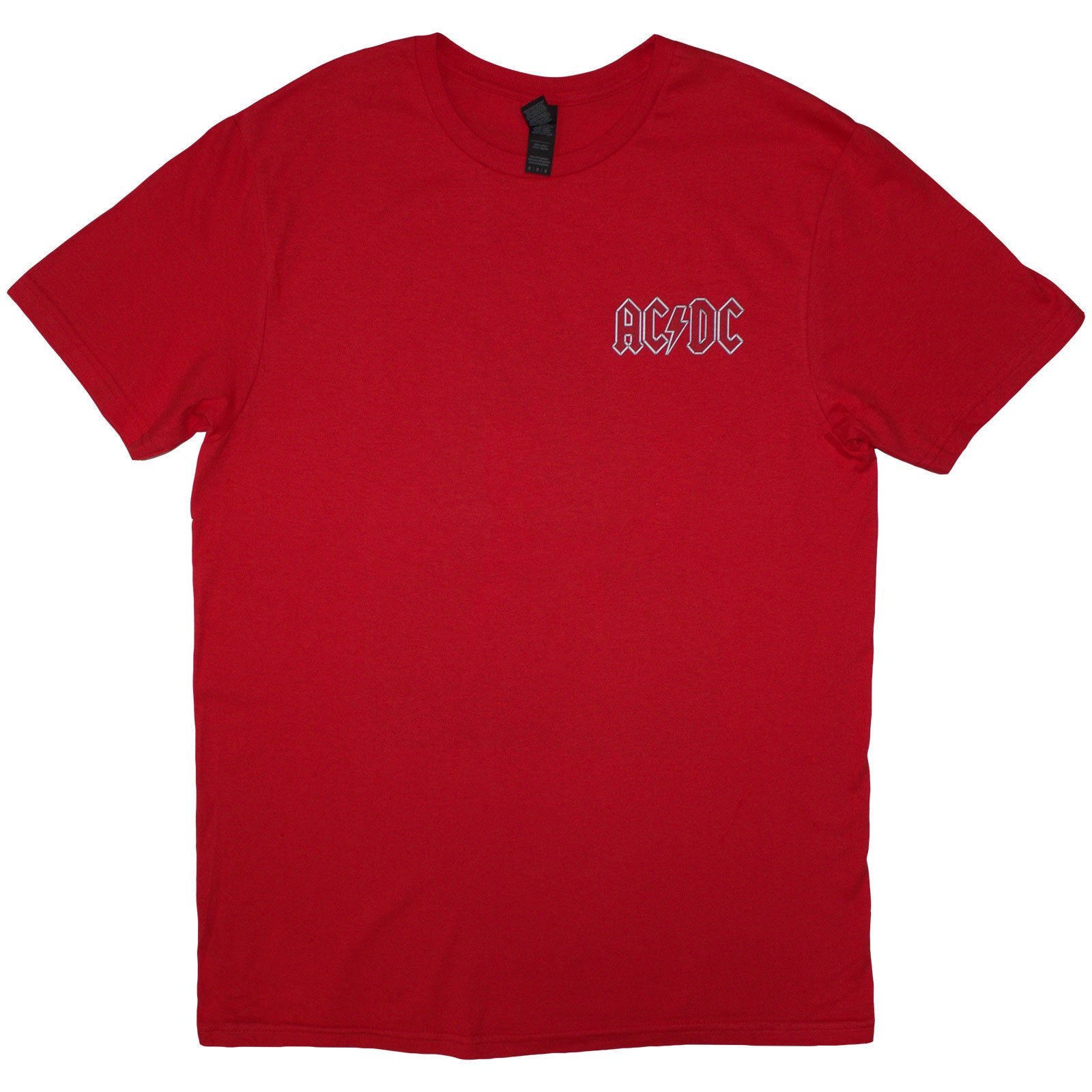 AC/DC Unisex T-Shirt: Mini Logo / Lock Up Your Daughters (Red) (Back Print)
