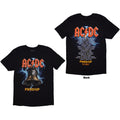 AC/DC Unisex T-Shirt: PWRD-UP In Rock We Trust (Black) (Back Print & Ex-Tour)
