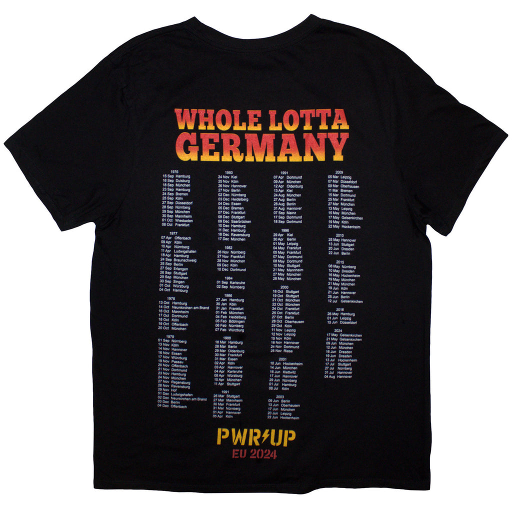 AC/DC Unisex T-Shirt: Whole Lotta Germany PWR-UP EU Tour '24 (Black) (Back Print & Ex-Tour)