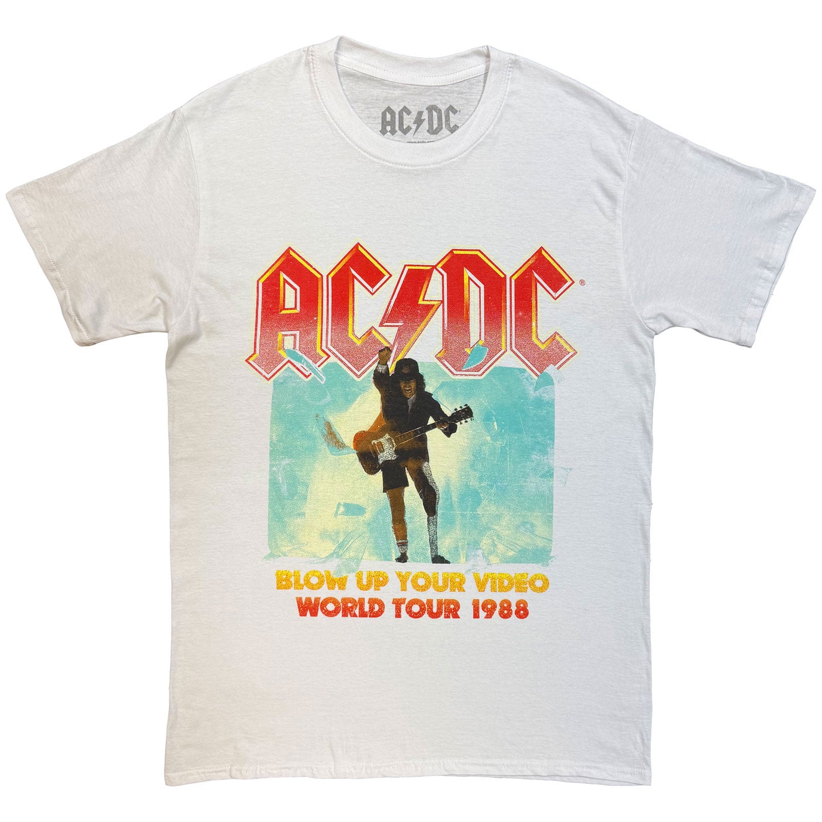 AC/DC Unisex T-Shirt: Blow Up Your Video (White)