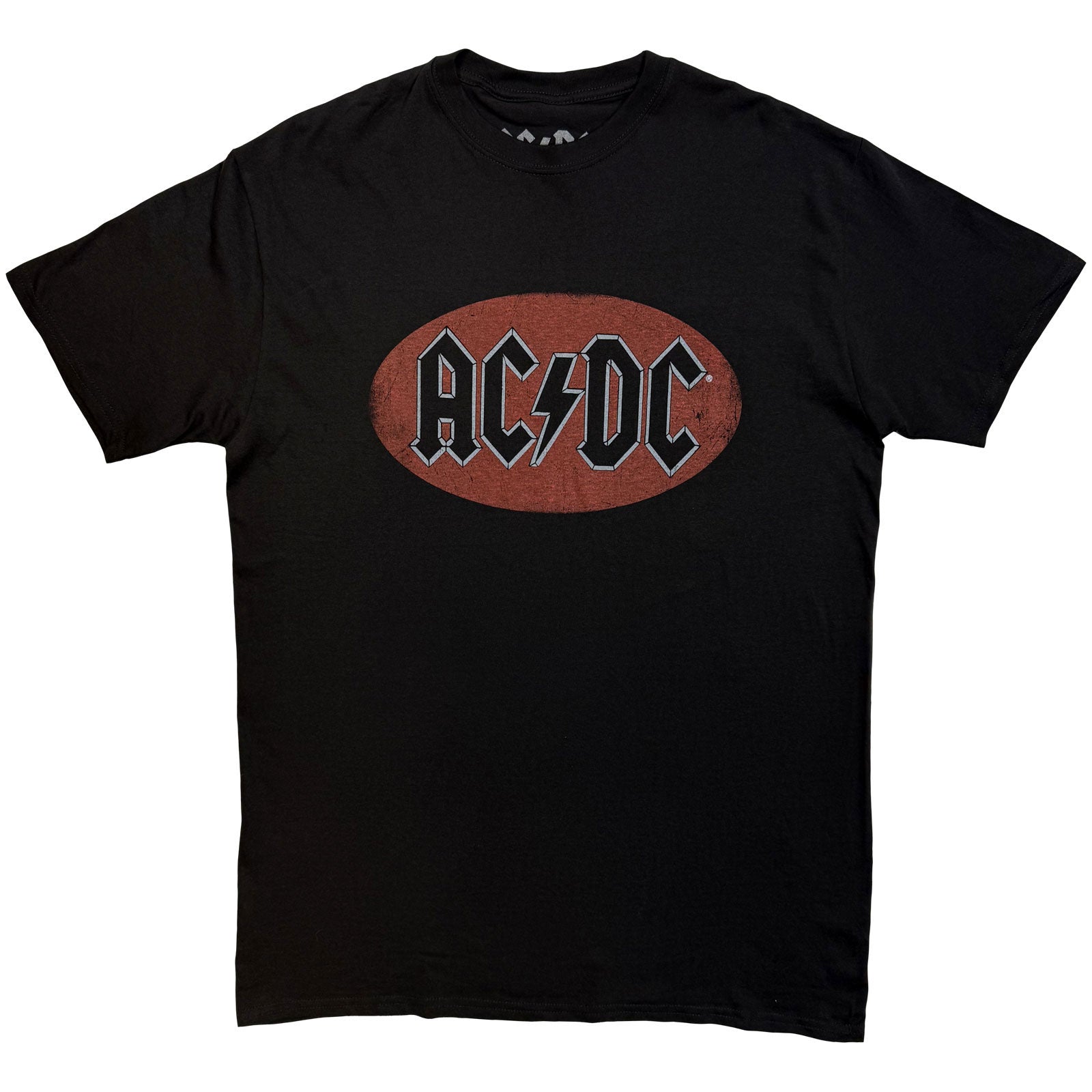 AC/DC Unisex T-Shirt: Oval Logo Vintage (Black)