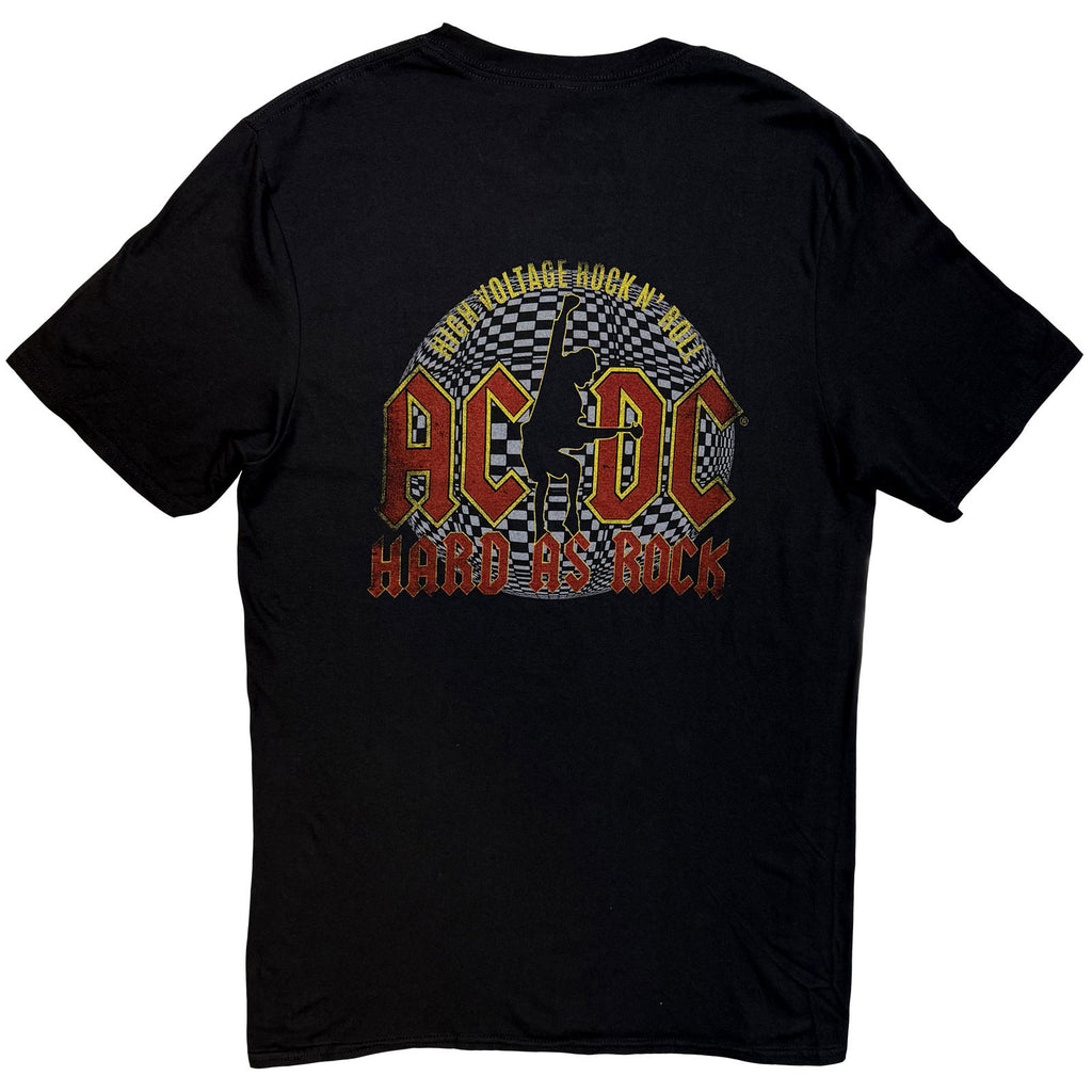 AC/DC Unisex T-Shirt: Hard As Rock (Black) (Back Print)