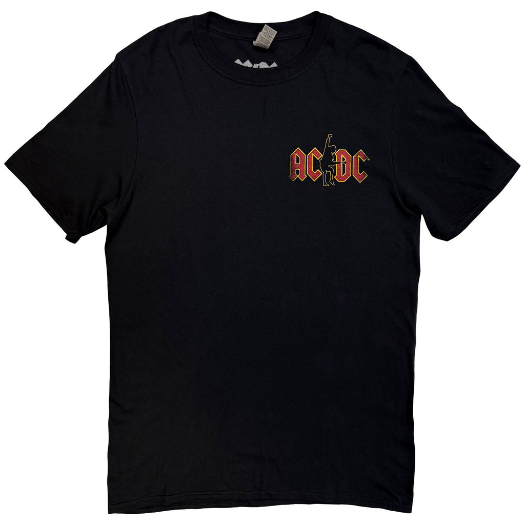 AC/DC Unisex T-Shirt: Hard As Rock (Black) (Back Print)