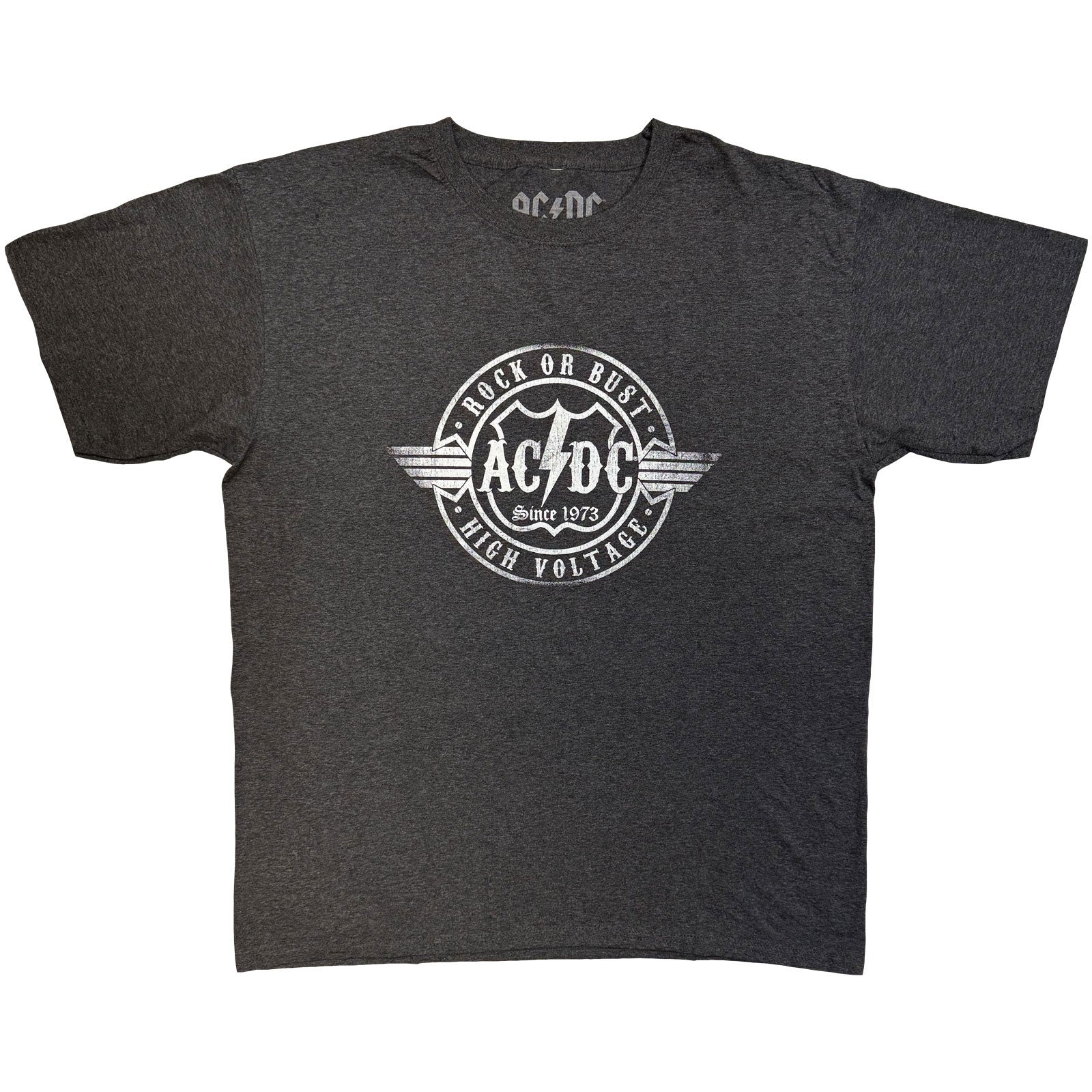 AC/DC Unisex T-Shirt: Rock or Bust (Heather Grey) (LOS)