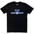 AC/DC Unisex T-Shirt: Blue Logo & Stripe (Black)