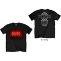 AC/DC Unisex T-Shirt: Dark Stage/Track list (Black) (Back Print)