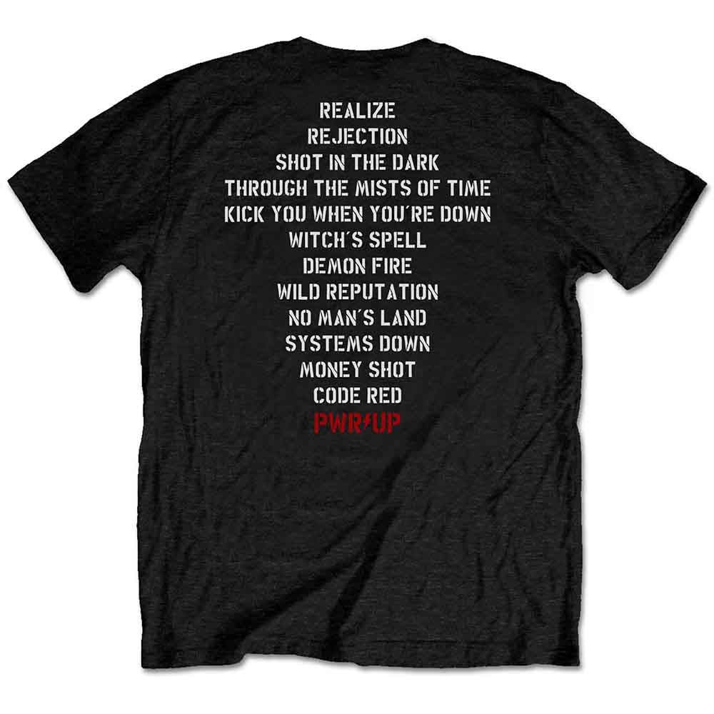 AC/DC Unisex T-Shirt: Dark Stage/Track list (Black) (Back Print)