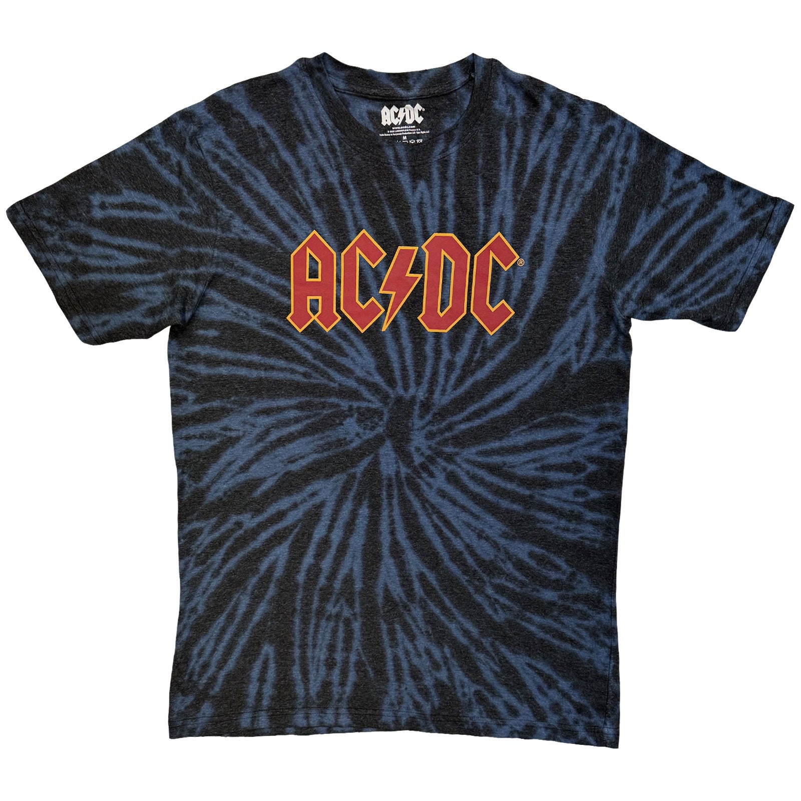 AC/DC Unisex T-Shirt: Logo (Dip-Dye On Black) (Wash Collection)