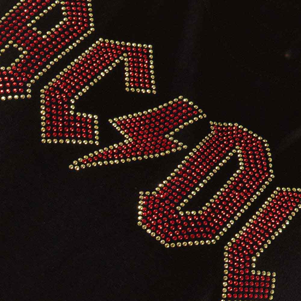 AC/DC Ladies T-Shirt: Full Colour Logo (Black) (Embellished)