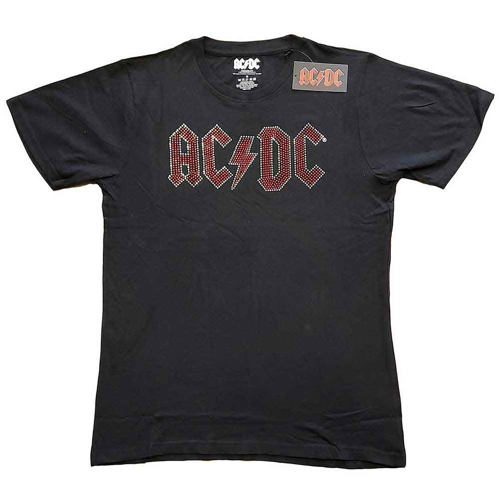 AC/DC Unisex T-Shirt: Full Colour Logo (Black) (Embellished)