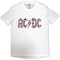 AC/DC Ladies T-Shirt: Mono Leopard Print Logo (White)